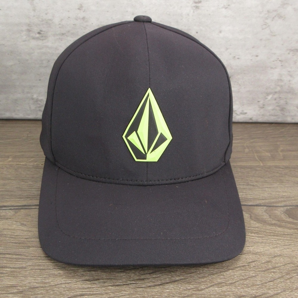 Volcom Hat Cap Fitted Mens One Size Black Flexfit Stone Skate Surf Streetwear